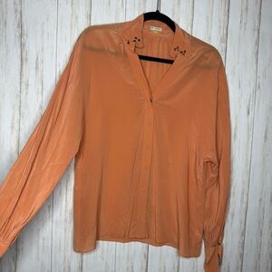 Anthropologie Leifsdottir silk peach blouse size 4